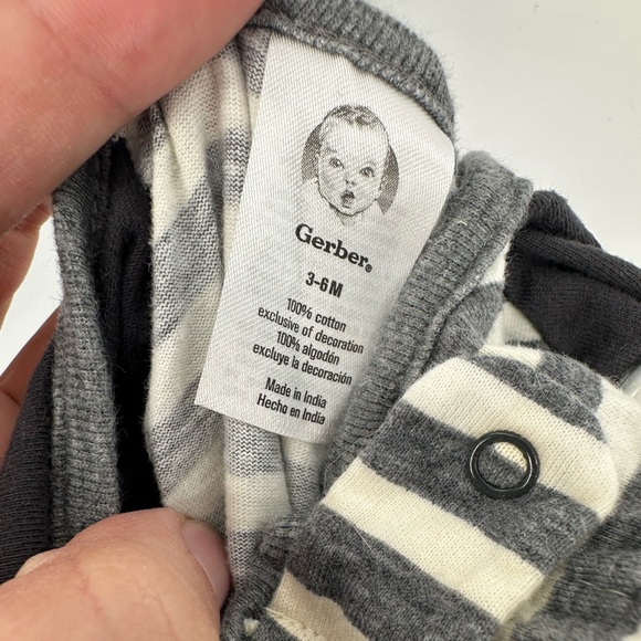 Lot of 5 3-6 Month Zippered Sleepers 100% Cotton Pajamas casual Gerber - Picture 9 of 9